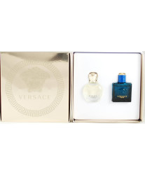 Подарочный набор миниатюр Versace Eros Pour Femme eau de Parfum 5ml+Versace Eros for Men 5ml